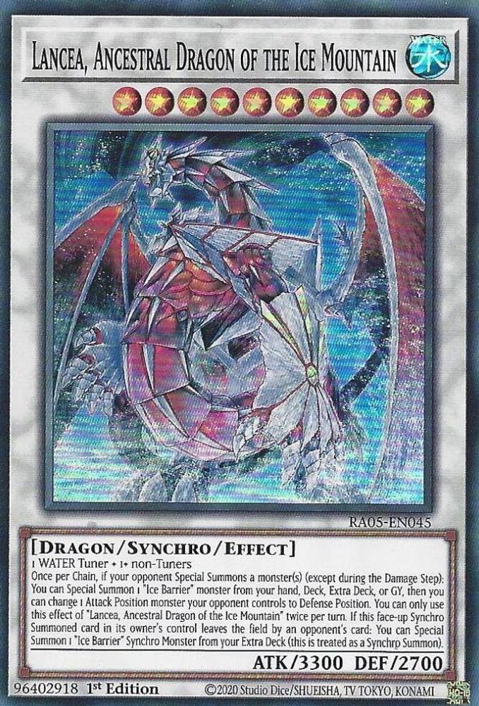 RA05-EN045 * Lancea, Ancestral Dragon of the Ice Mountain * Super Rare * Rarity Collection 5