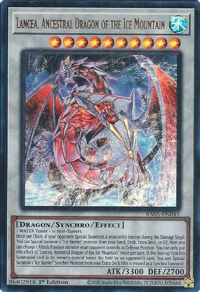 RA05-EN045 * Lancea, Ancestral Dragon of the Ice Mountain * Ultra Rare * Rarity Collection 5
