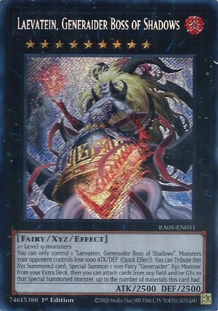 RA05-EN051 * Laevatein, Generaider Boss of Shadows * Secret Rare * Rarity Collection 5