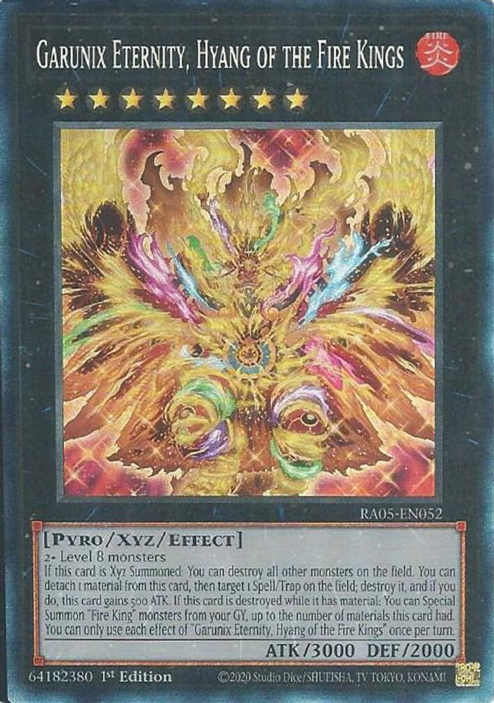 RA05-EN052 * Garunix Eternity, Hyang of the Fire Kings * Collector's Rare * Rarity Collection 5