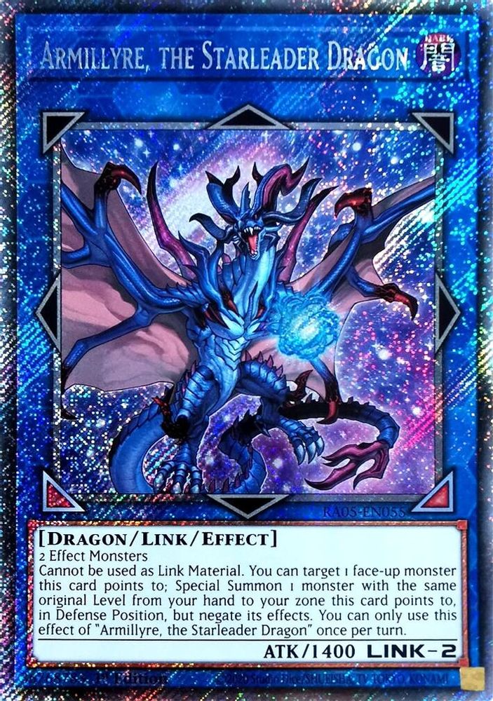 RA05-EN055 * Armillyre, the Starleader Dragon * PLatinum Secret Rare * Rarity Collection 5