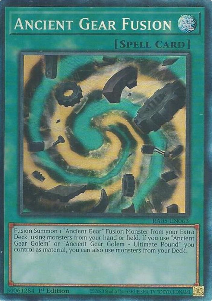 RA05-EN063 * Ancient Gear Fusion * Collector's Rare * Rarity Collection 5