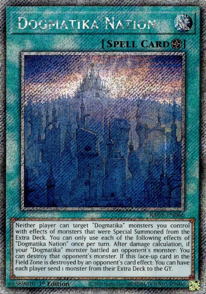 RA05-EN066 * Dogmatika Nation * PLatinum Secret Rare * Rarity Collection 5