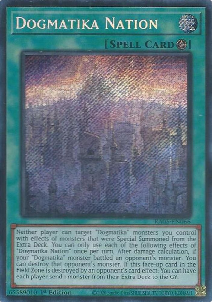 RA05-EN066 * Dogmatika Nation * Secret Rare * Rarity Collection 5