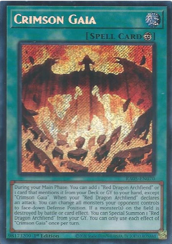 RA05-EN070 * Crimson Gaia * Secret Rare * Rarity Collection 5
