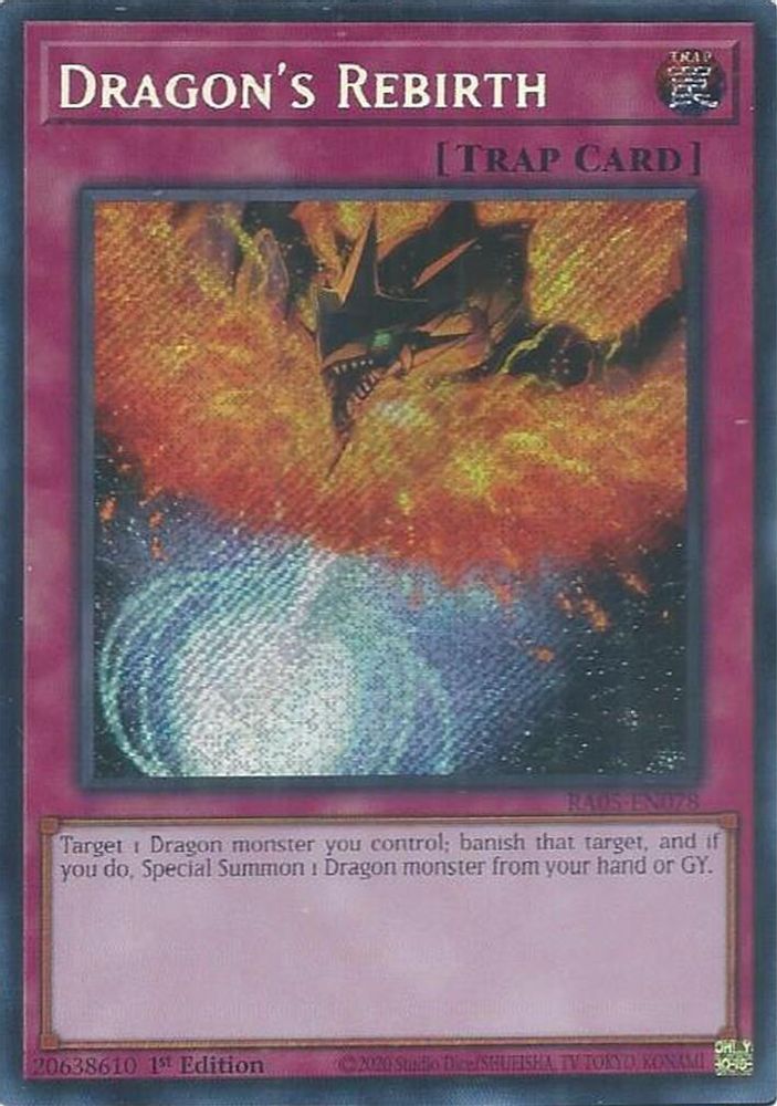 RA05-EN078 * Dragon's Rebirth * Secret Rare * Rarity Collection 5