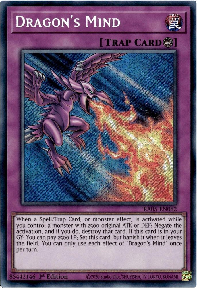 RA05-EN082 * Dragon's Mind * Secret Rare * Rarity Collection 5
