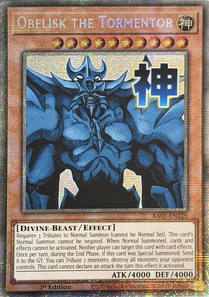 RA05-EN129 * Obelisk the Tormentor * Starlight Rare * Rarity Collection 5