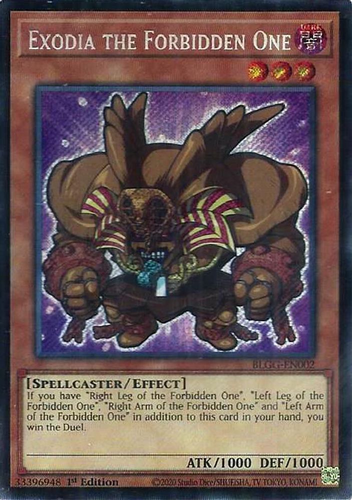 BLGG-EN002 - Exodia the Forbidden One (Chibi Artwork) - Secret Rare - Battles of Legend: Glorious Gallery