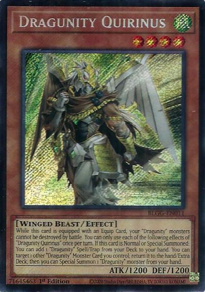 BLGG-EN011 - Dragunity Quirinus - Secret Rare - Battles of Legend: Glorious Gallery