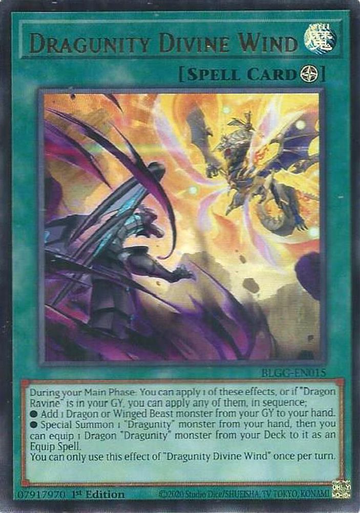 BLGG-EN015 - Dragunity Divine Wind - Ultra Rare - Battles of Legend: Glorious Gallery