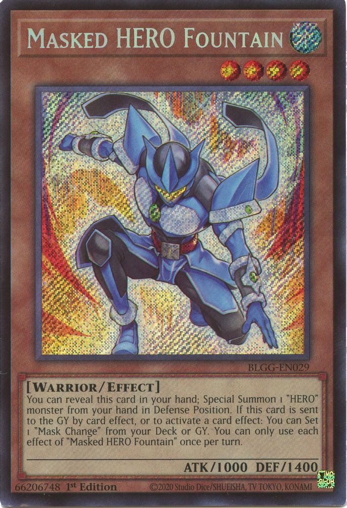 BLGG-EN029 - Masked HERO Fountain - Secret Rare - Battles of Legend: Glorious Gallery