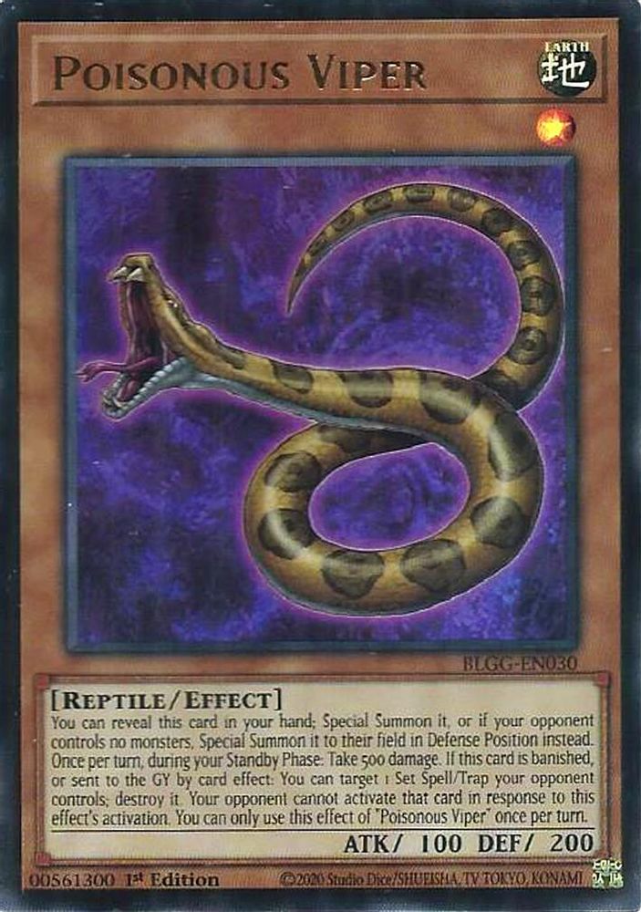 BLGG-EN030 - Poisonous Viper - Ultra Rare - Battles of Legend: Glorious Gallery