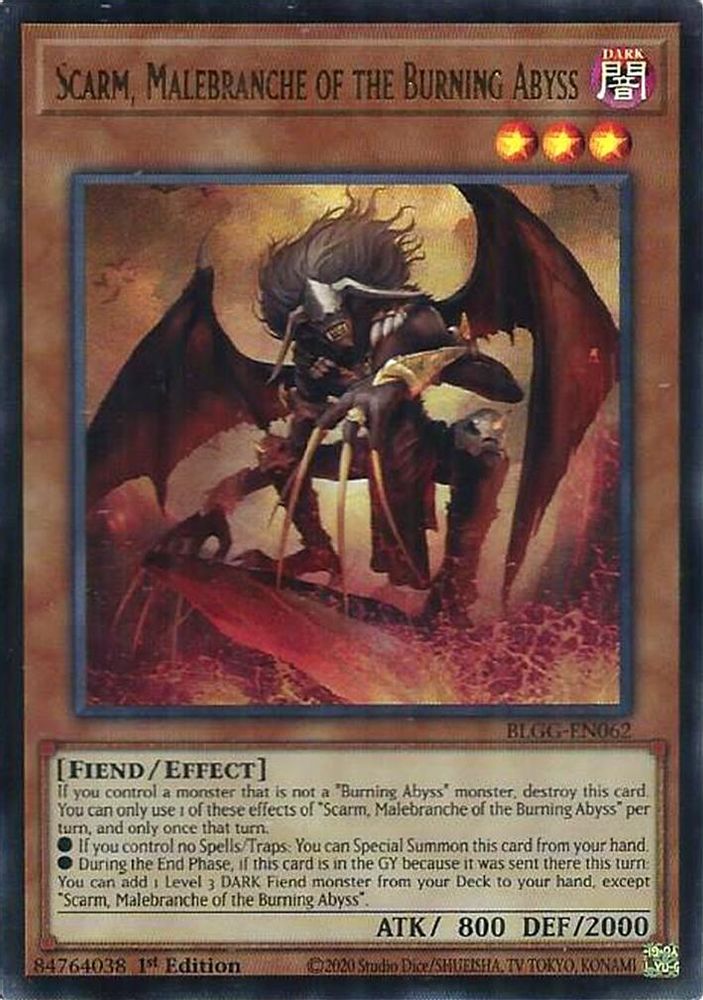 BLGG-EN062 - Scarm, Malebranche of the Burning Abyss - Ultra Rare - Battles of Legend: Glorious Gallery