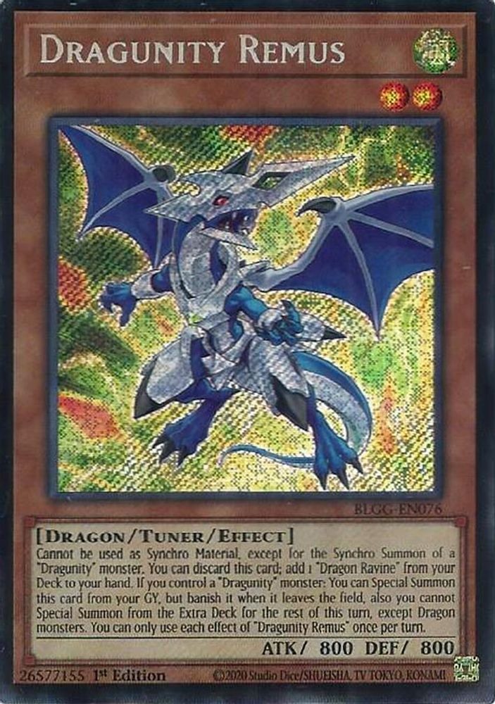 BLGG-EN076 - Dragunity Remus - Secret Rare - Battles of Legend: Glorious Gallery