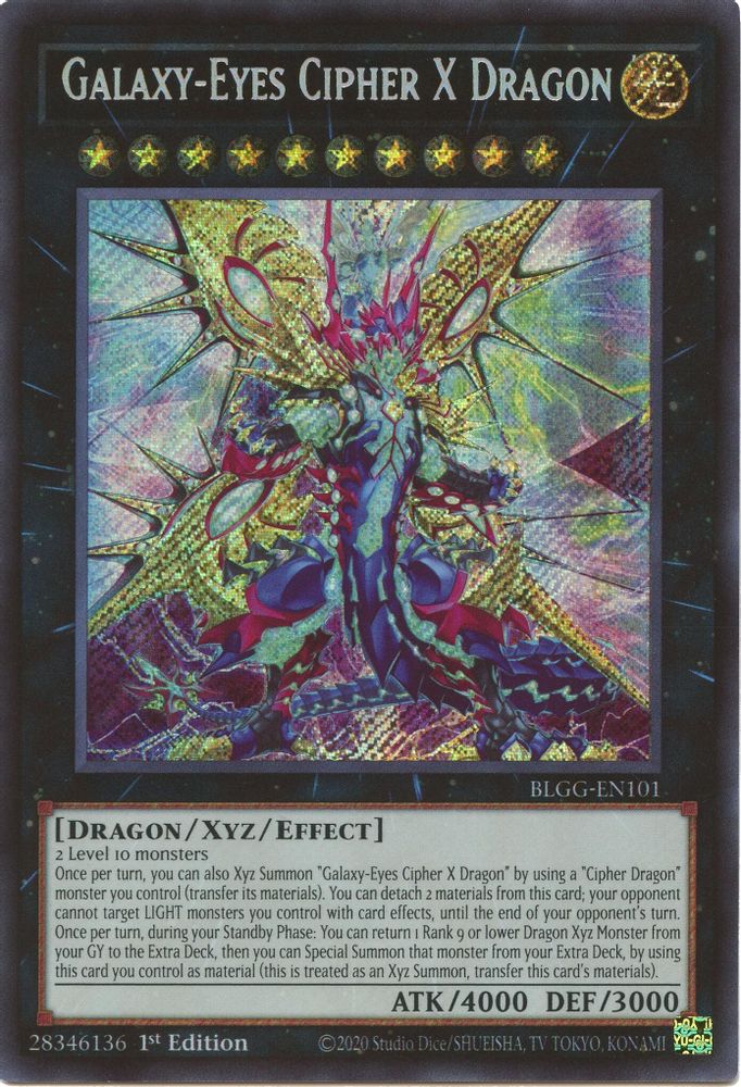 BLGG-EN101 - Galaxy-Eyes Cipher X Dragon - Secret Rare - Battles of Legend: Glorious Gallery