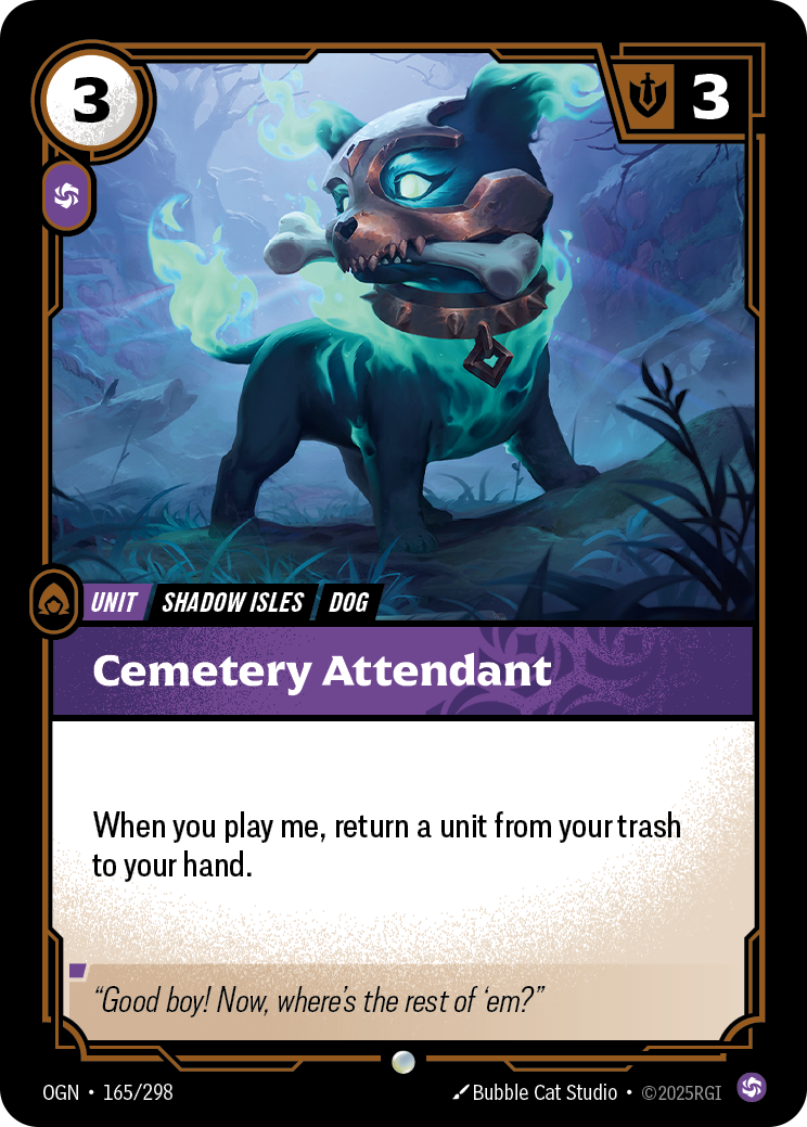Cemetery Attendant — Common OGN-165, carta Riftbound