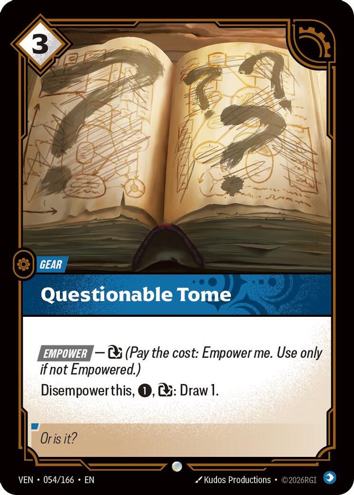 054/166 * Questionable Tome * Common * Vendetta