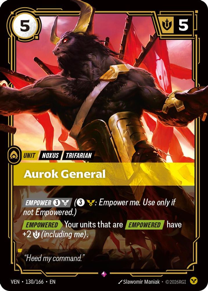 130/166 * Aurok General (Foil) * Rare * Vendetta