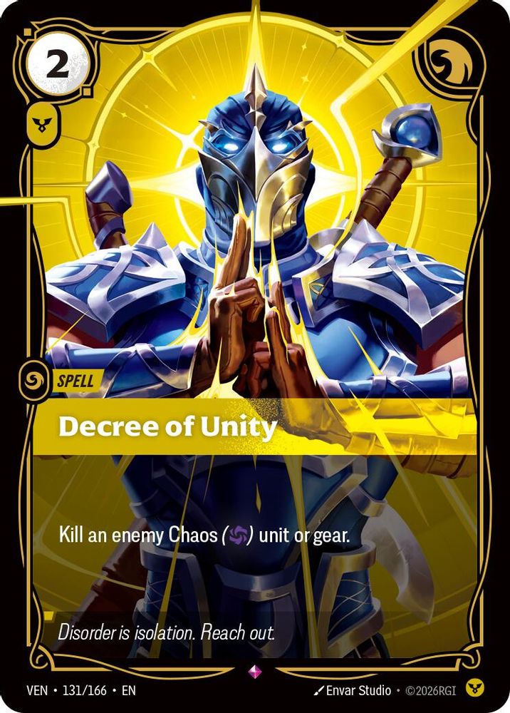 131/166 * Decree of Unity (Foil) * Rare * Vendetta