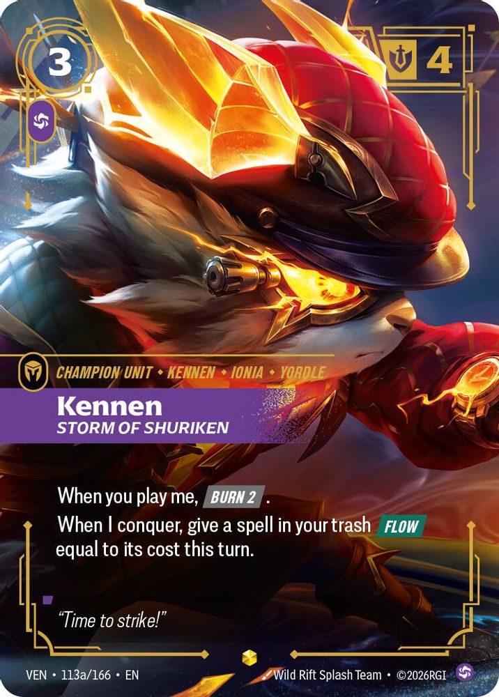113A/166 * Kennen, Storm of Shuriken (Alternate Art) (Foil) * Epic * Vendetta