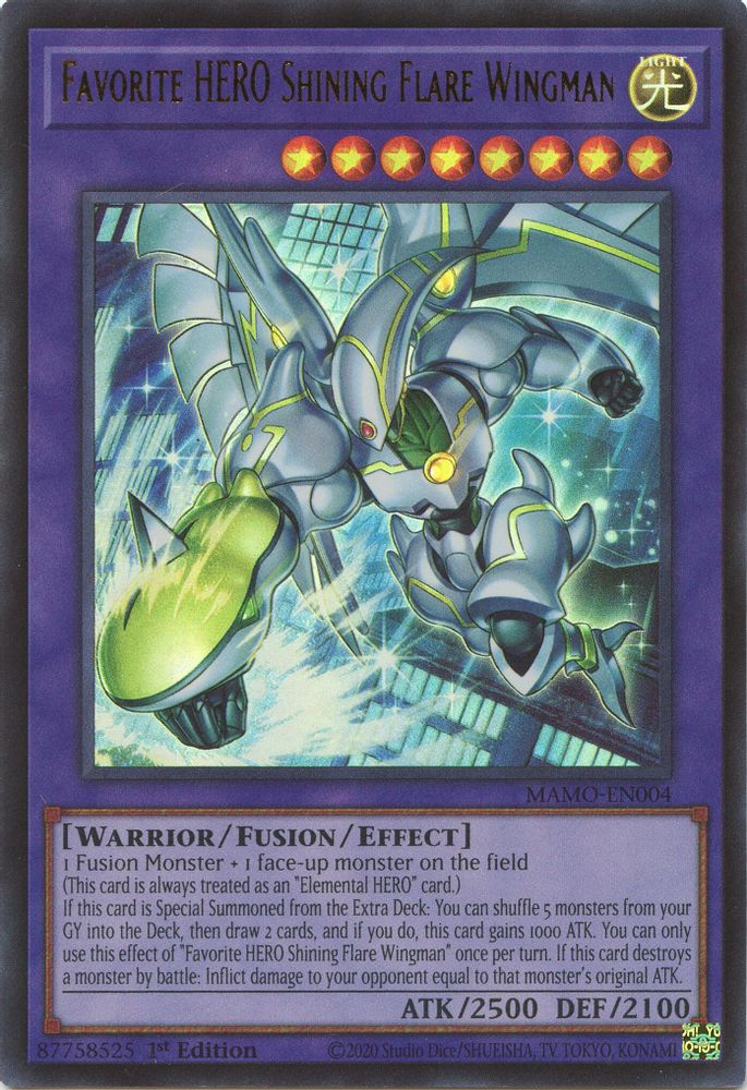 MAMO-EN004 * Favorite HERO Shining Flare Wingman * Ultra Rare * Magnificent Monsters