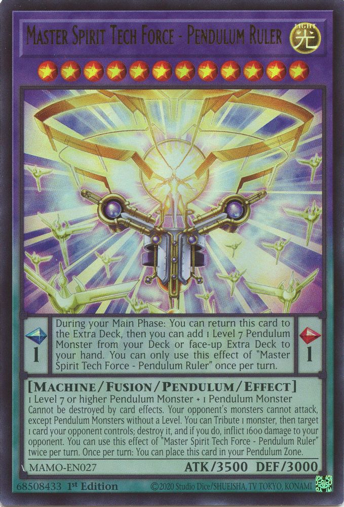 MAMO-EN027 * Master Spirit Tech Force - Pendulum Ruler * Ultra Rare * Magnificent Monsters