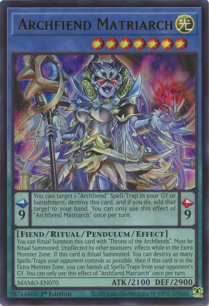 MAMO-EN070 * Archfiend Matriarch * Ultra Rare * Magnificent Monsters