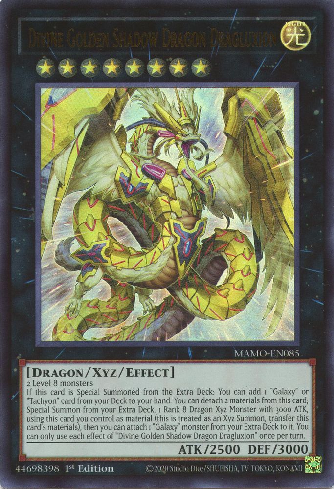 MAMO-EN085 * Divine Golden Shadow Dragon Dragluxion * Ultra Rare * Magnificent Monsters