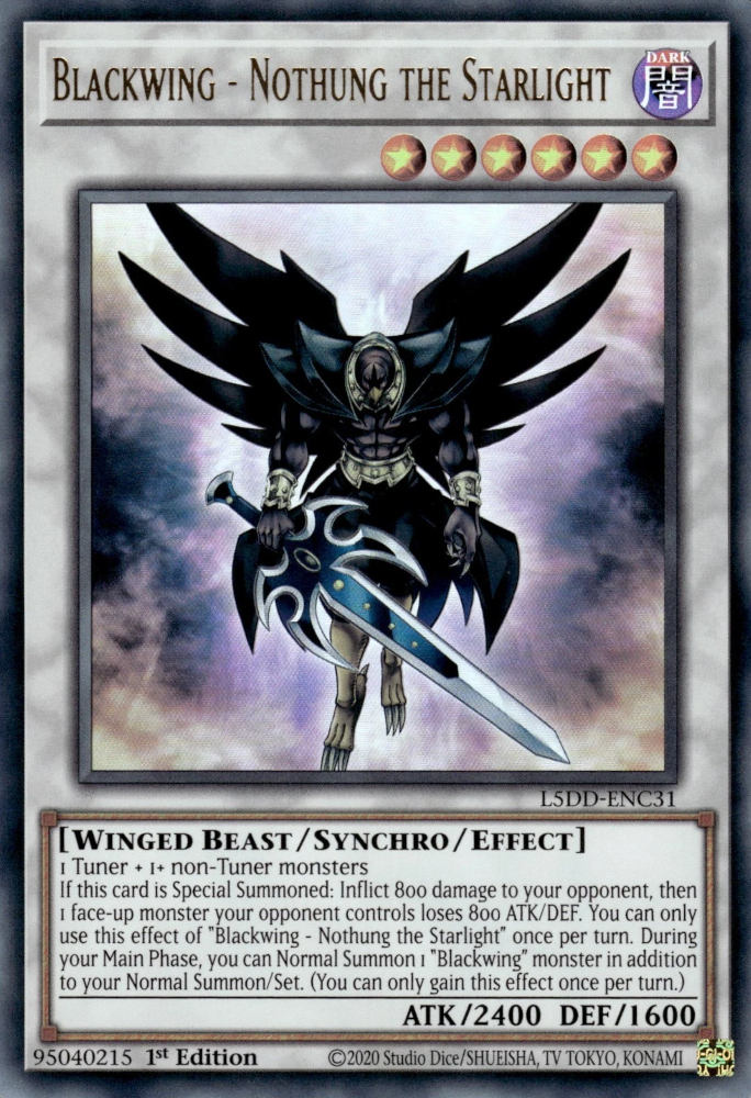 L5DD-ENC31 * Blackwing - Nothung the Starlight * Ultra Rare * Legendary 5D's Decks