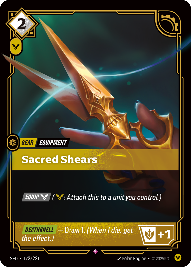 Sacred Shears — Rare SFD-172, carta Riftbound