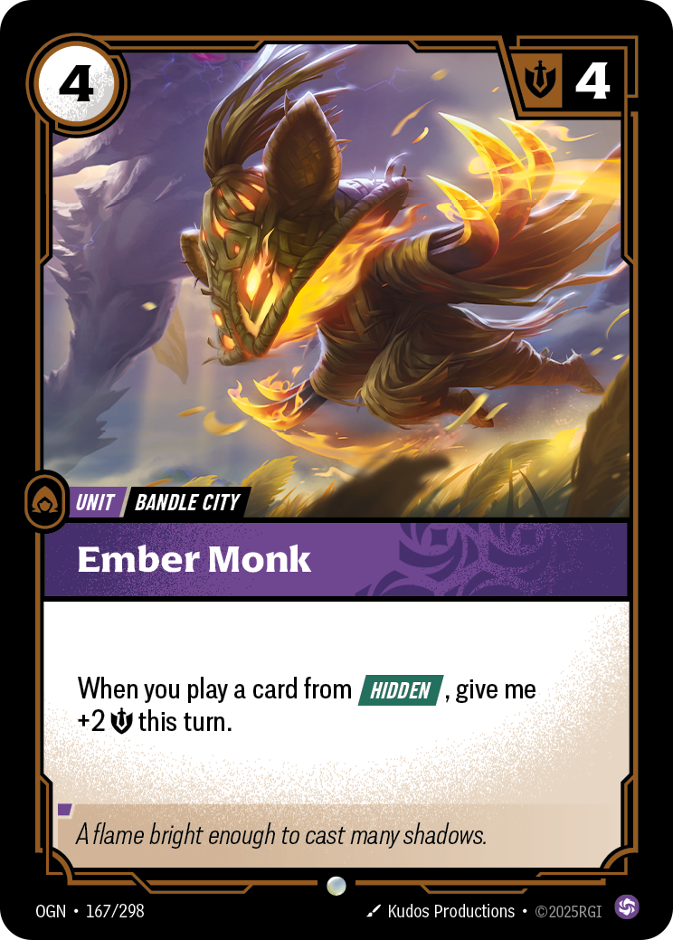 Ember Monk — Common OGN-167, carta Riftbound