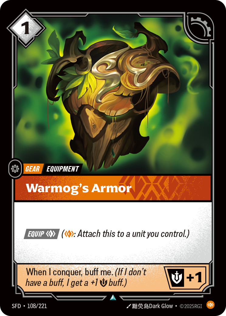 Warmog's Armor — Uncommon SFD-108, carta Riftbound