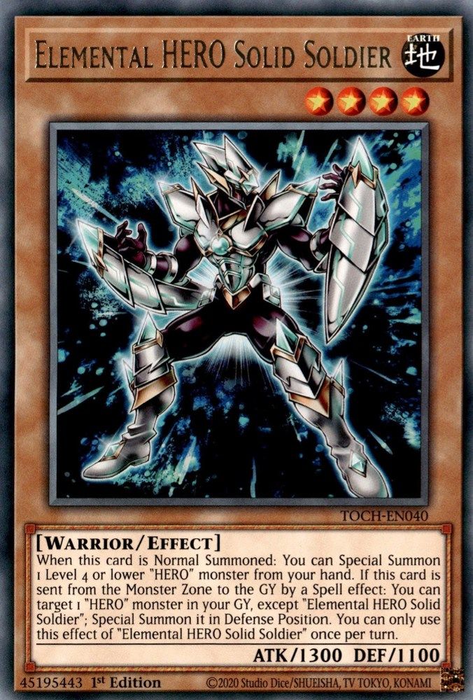 TOCH-EN040 * Elemental HERO Solid Soldier * Rare * Toon Chaos