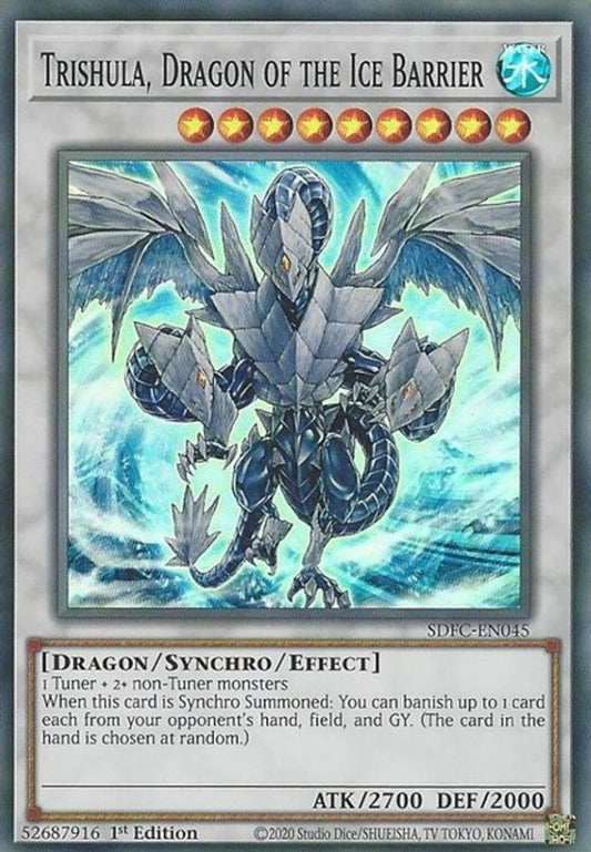 SDFC-EN045 * Trishula, Dragon of the Ice Barrier * Super Rare * Structure Deck: Freezing Chains