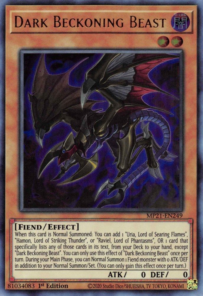 MP21-EN249 * Dark Beckoning Beast * Ultra Rare * 2021 Tin of Ancient Battles