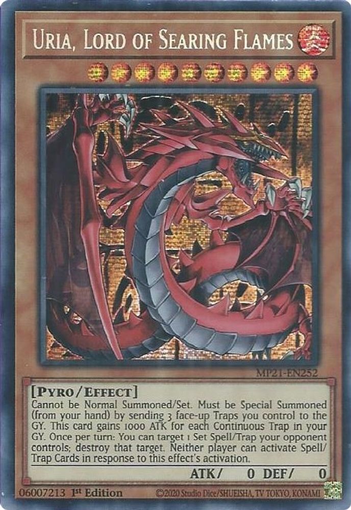 Uria, Lord of Searing Flames * Prismatic Secret Rare * MP21-EN252