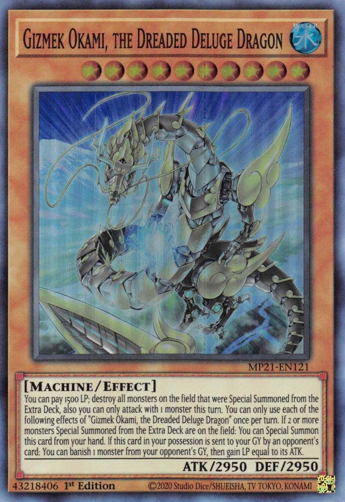 MP21-EN121 * Gizmek Okami, the Dreaded Deluge Dragon * Super Rare * 2021 Tin of Ancient Battles
