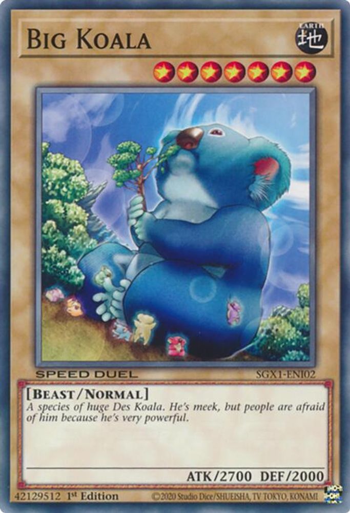 SGX1-ENI02 * Big Koala * Common * Speed Duel GX: Duel Academy Box