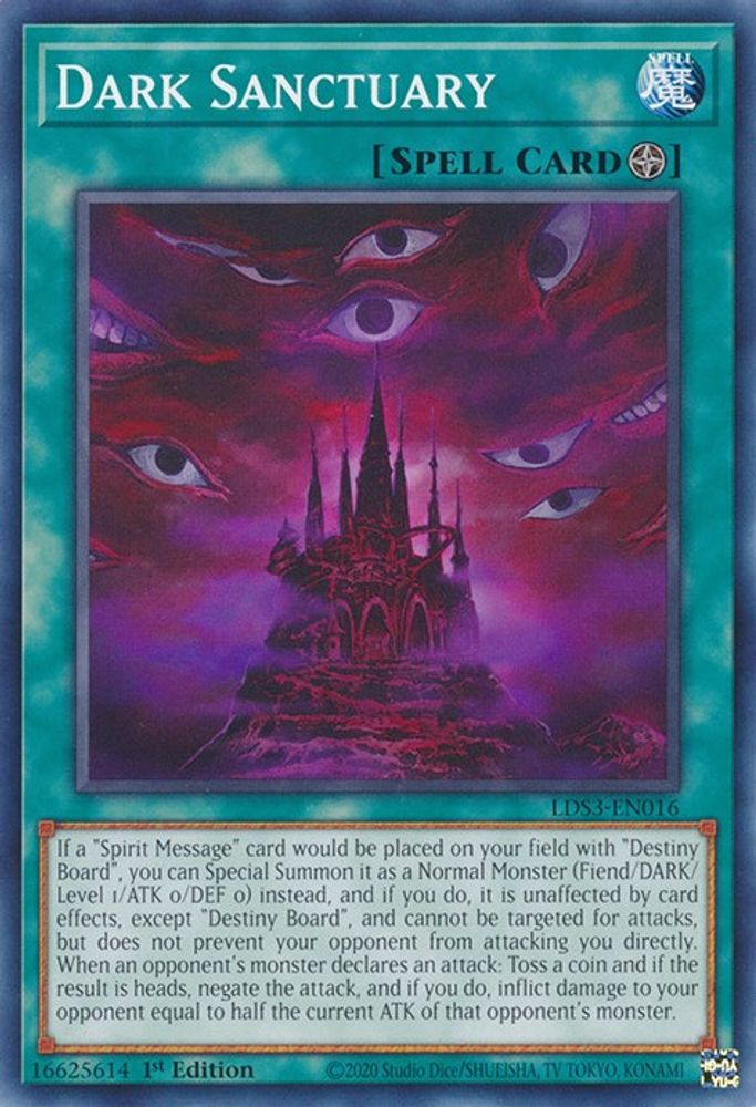 LDS3-EN016 * Dark Sanctuary * Common * Legendary Duelists: Season 3