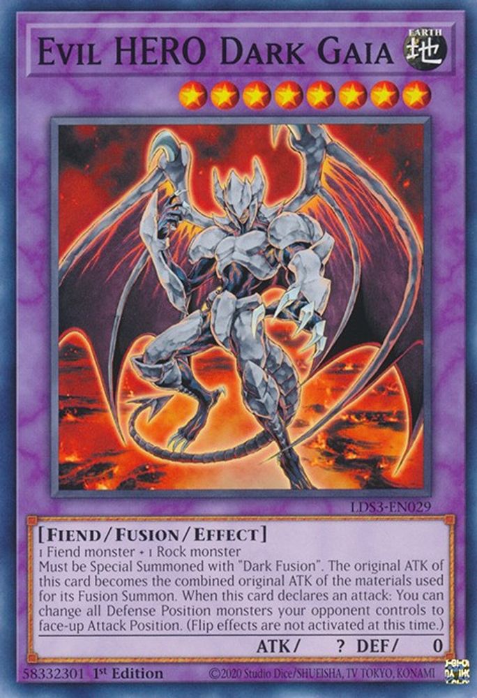 LDS3-EN029 * Evil HERO Dark Gaia * Common * Legendary Duelists: Season 3