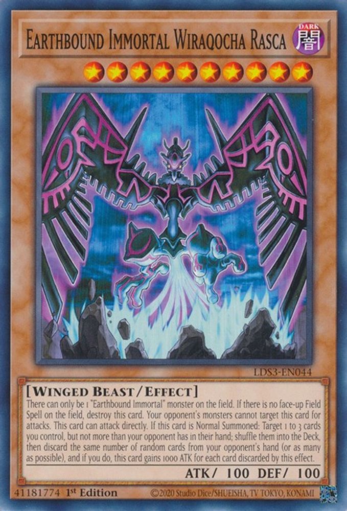 LDS3-EN044 * Earthbound Immortal Wiraqocha Rasca * Common * Legendary Duelists: Season 3