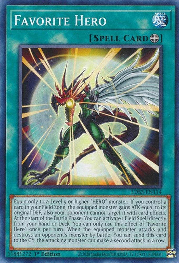 LDS3-EN114 * Favorite Hero * Common * Legendary Duelists: Season 3