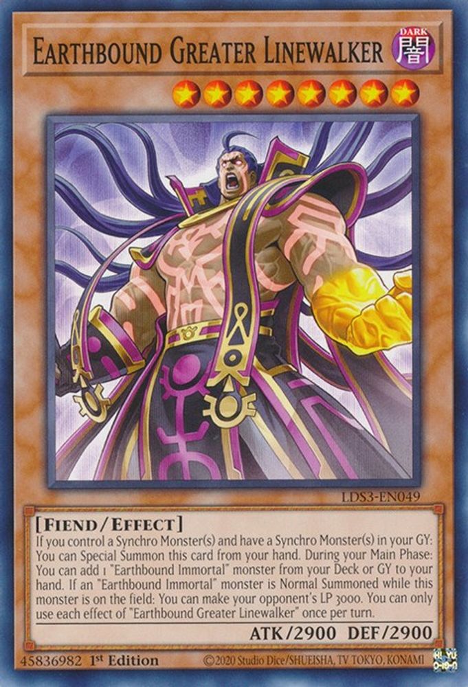 LDS3-EN049 * Earthbound Greater Linewalker * Common * Legendary Duelists: Season 3