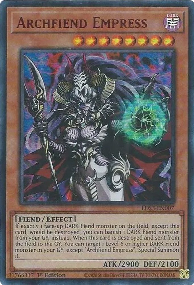 LDS3-EN007 * Archfiend Empress * Ultra Rare * Legendary Duelists: Season 3