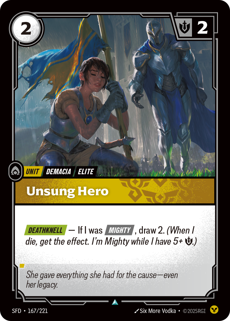 Unsung Hero — Uncommon SFD-167, carta Riftbound