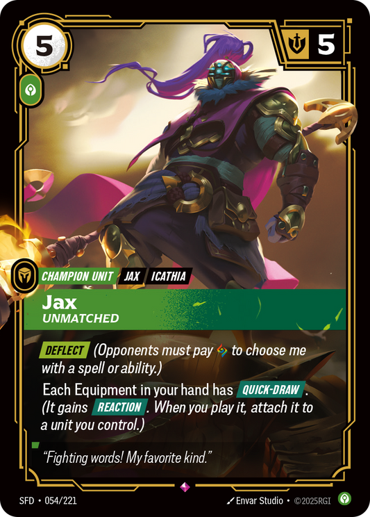 Jax, Unmatched * Rare * SFD-054