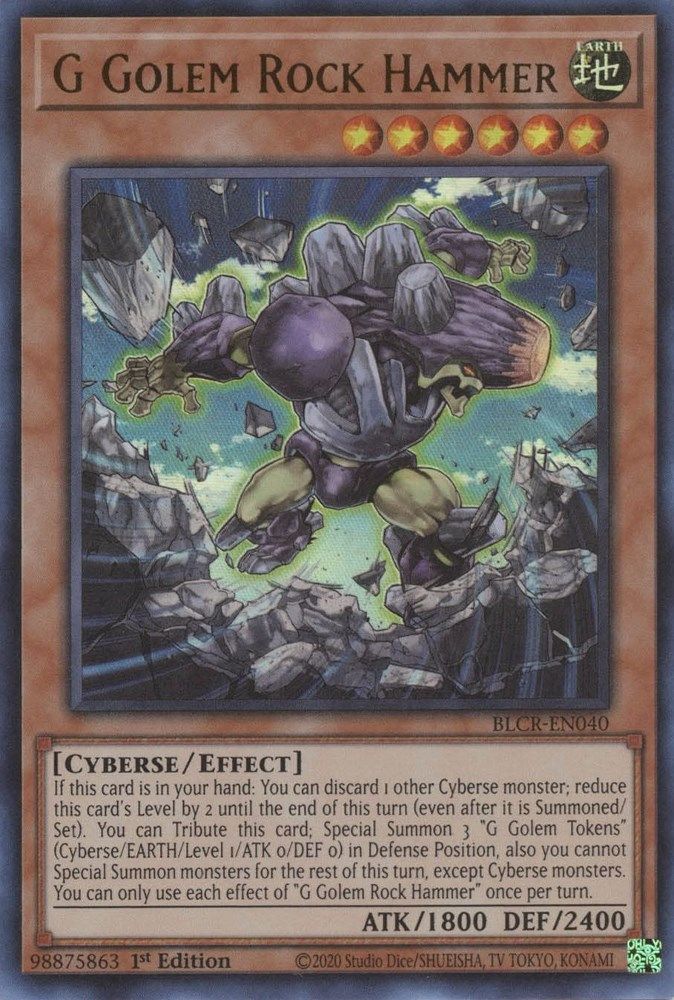 BLCR-EN040 * G Golem Rock Hammer * Ultra Rare * Battles of Legend: Crystal Revenge