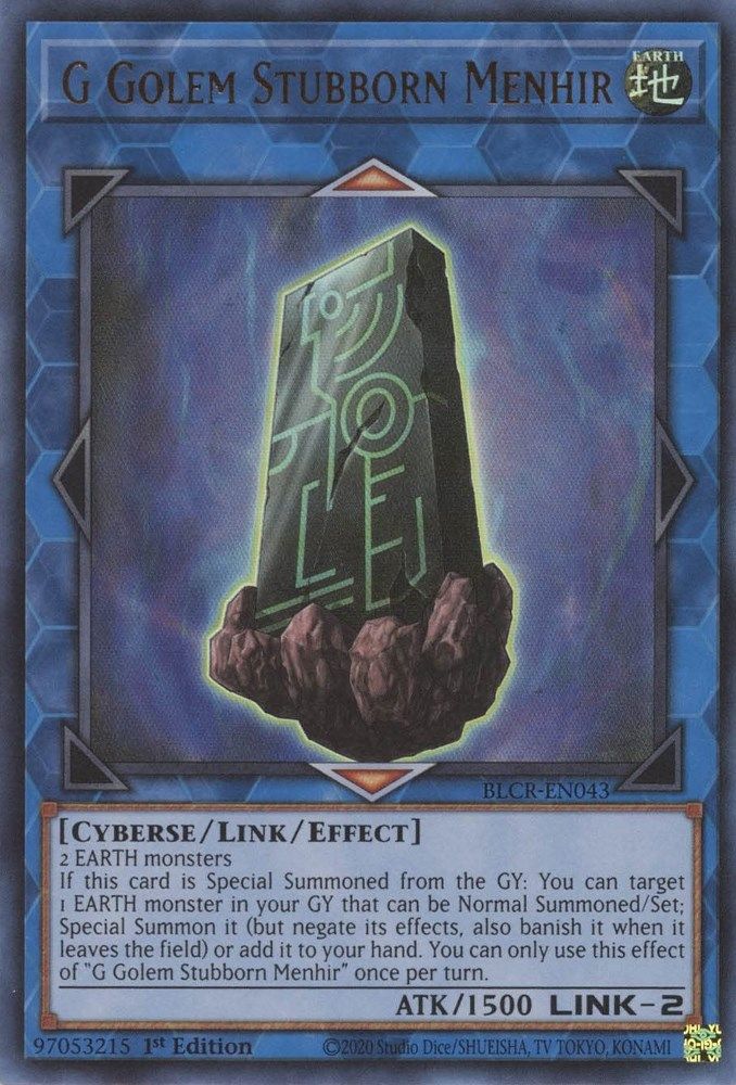 BLCR-EN043 * G Golem Stubborn Menhir * Ultra Rare * Battles of Legend: Crystal Revenge