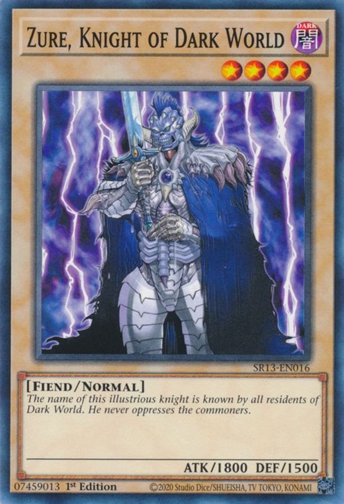SR13-EN016 * Zure, Knight of Dark World * Common * Structure Deck: Dark World